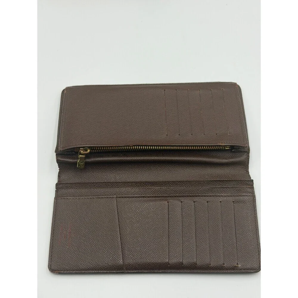 Authentic Louis Vuitton Vintage Brazza Wallet Men's Brown Damier Graphite Zip